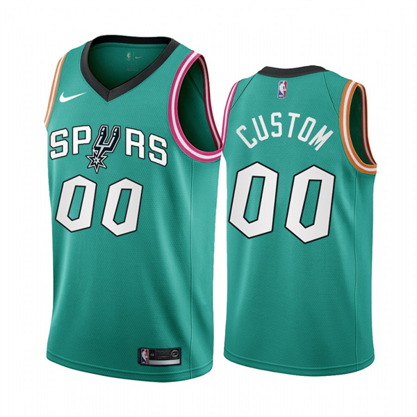 Men's San Antonio Spurs Active Player Custom 2022/23 Teal City Edition Stitched Jersey